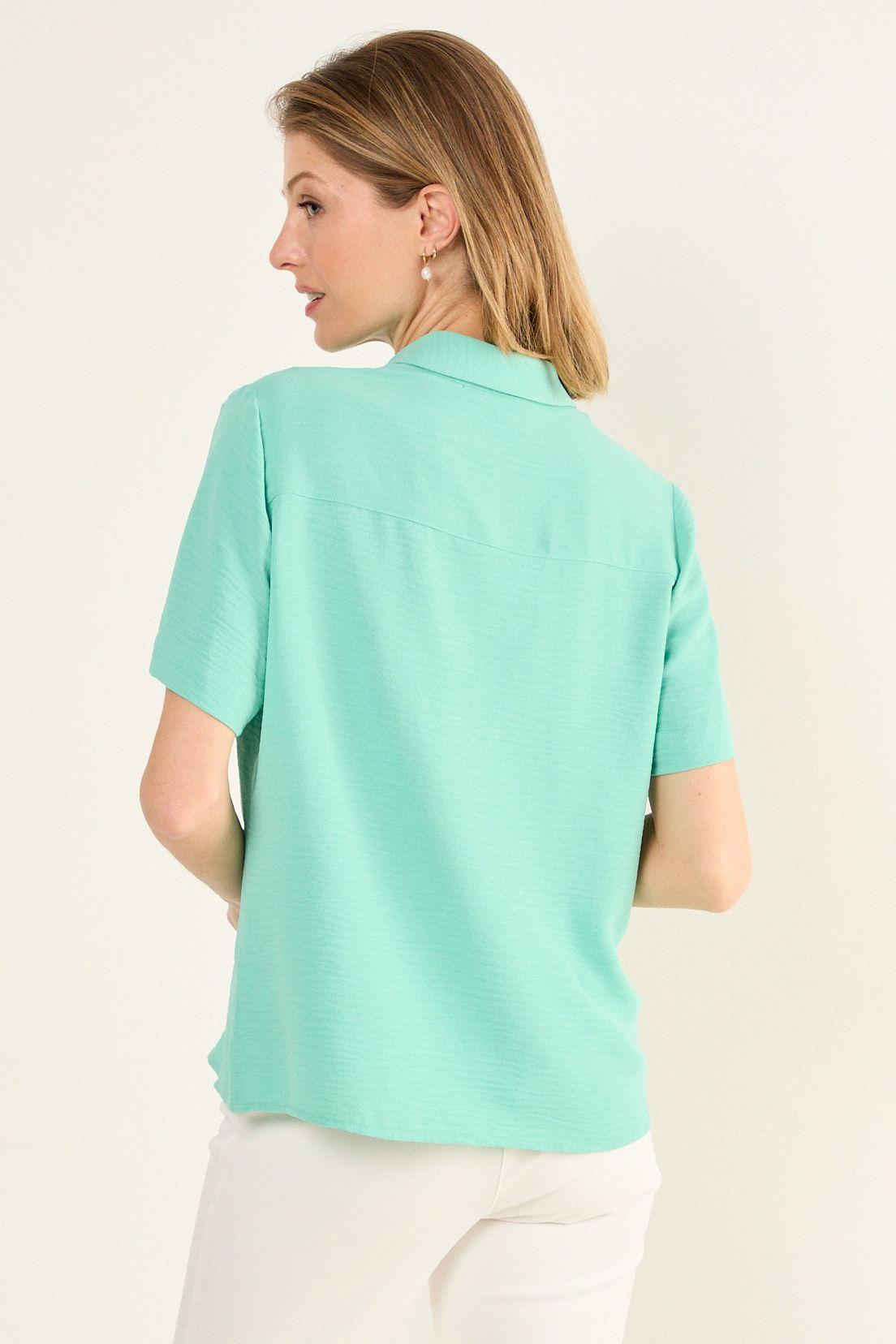 Blusa Camisera Manga Corta Verde Ma Griffe 14002126054217-2