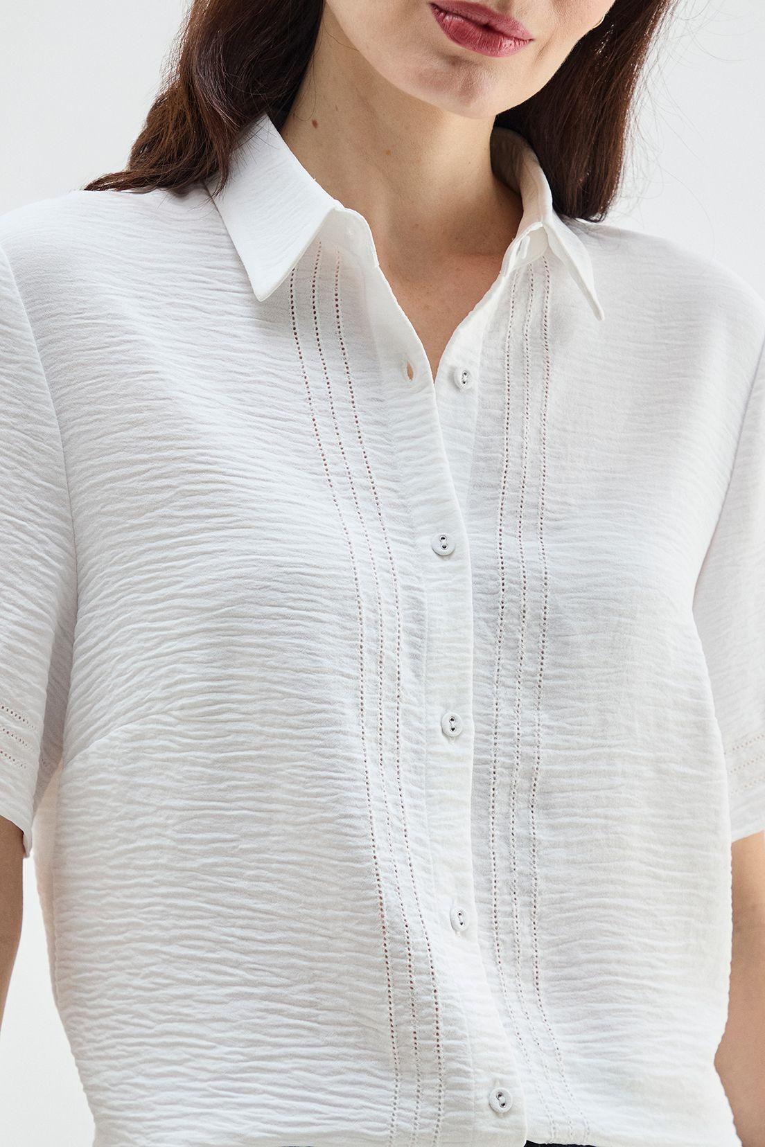 Blusa Camisera Abotonada Crudo Ma Griffe 14002224006105-1