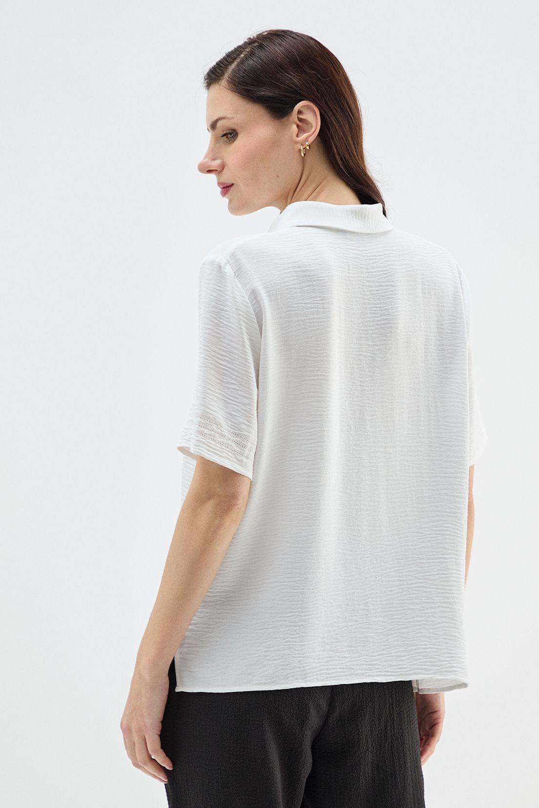 Blusa Camisera Abotonada Crudo Ma Griffe 14002224006105-3