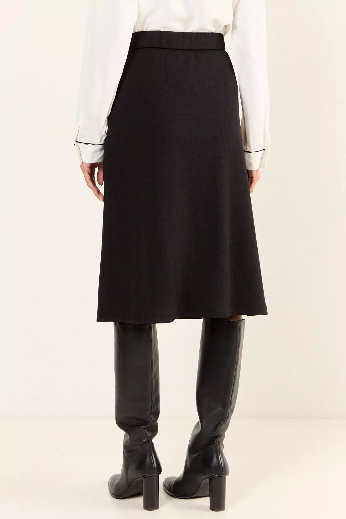 Falda Con Hebilla Decorativa Negro Ma Griffe 12002126003102-4