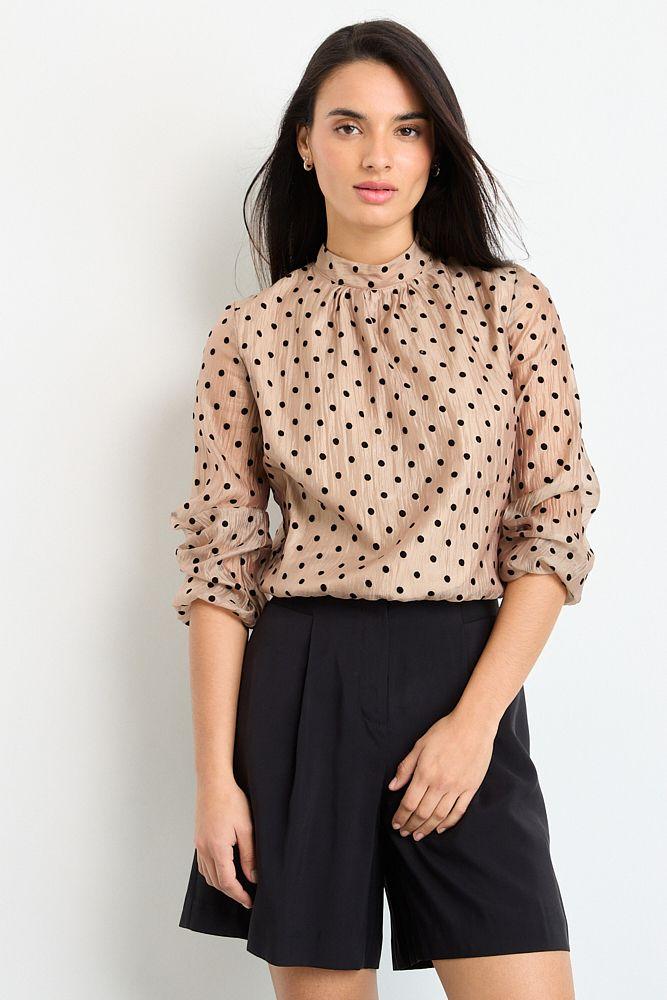 Blusas Manga Larga Beige iO 14120225001106-0