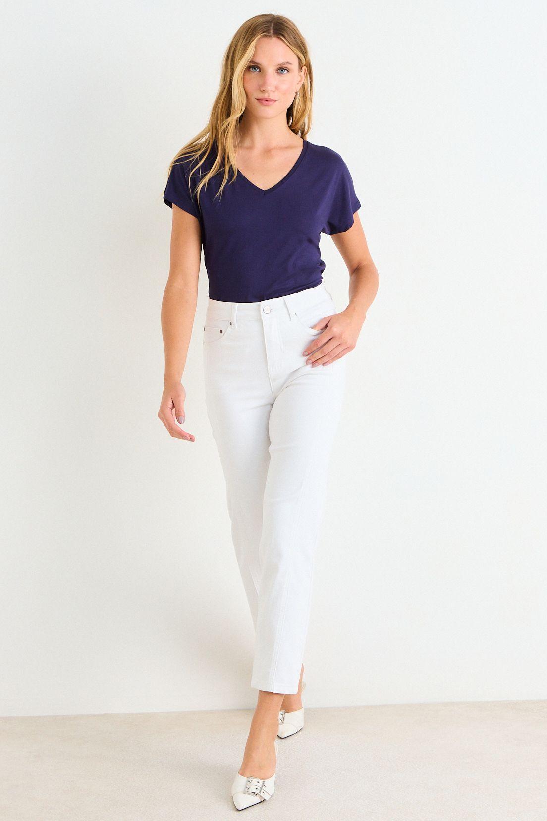 Polera Manga Corta Lisa Azul Marino Ash 14204225094104-3