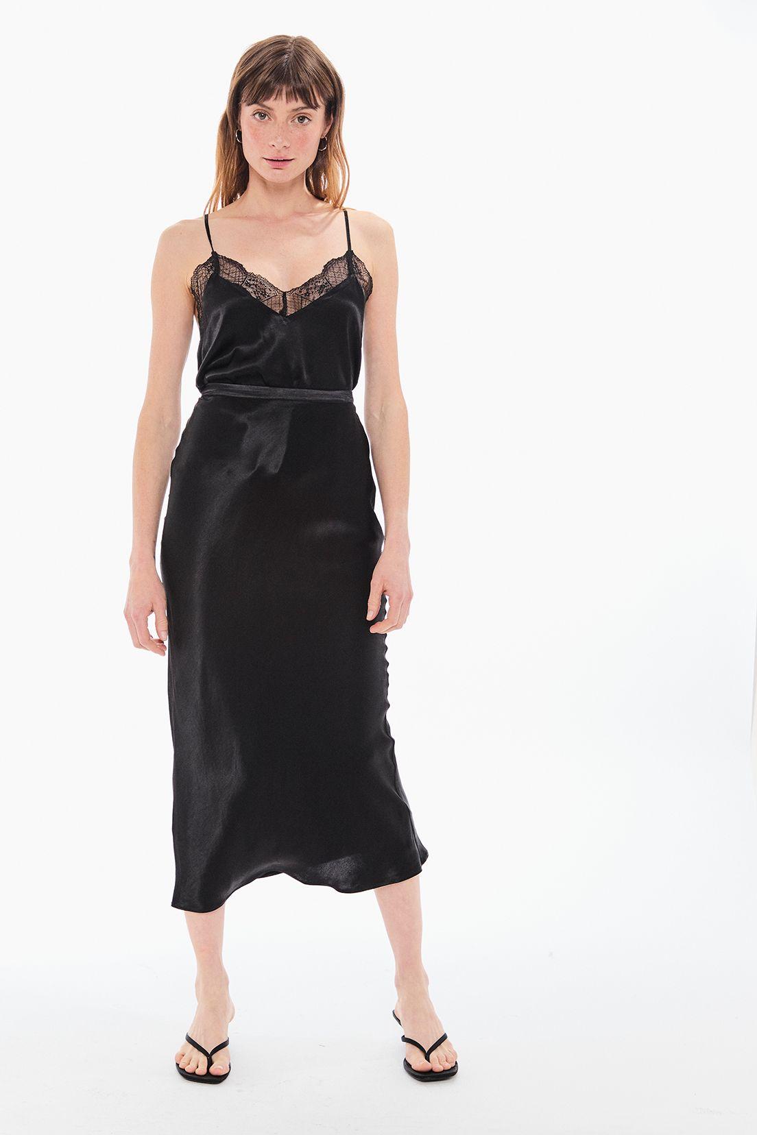 Falda Larga Lisa Negro Ash 12376224001102-0