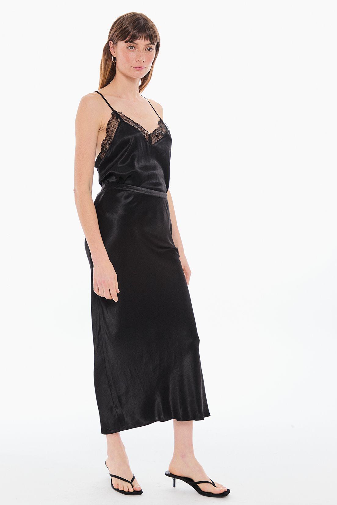 Falda Larga Lisa Negro Ash 12376224001102-2