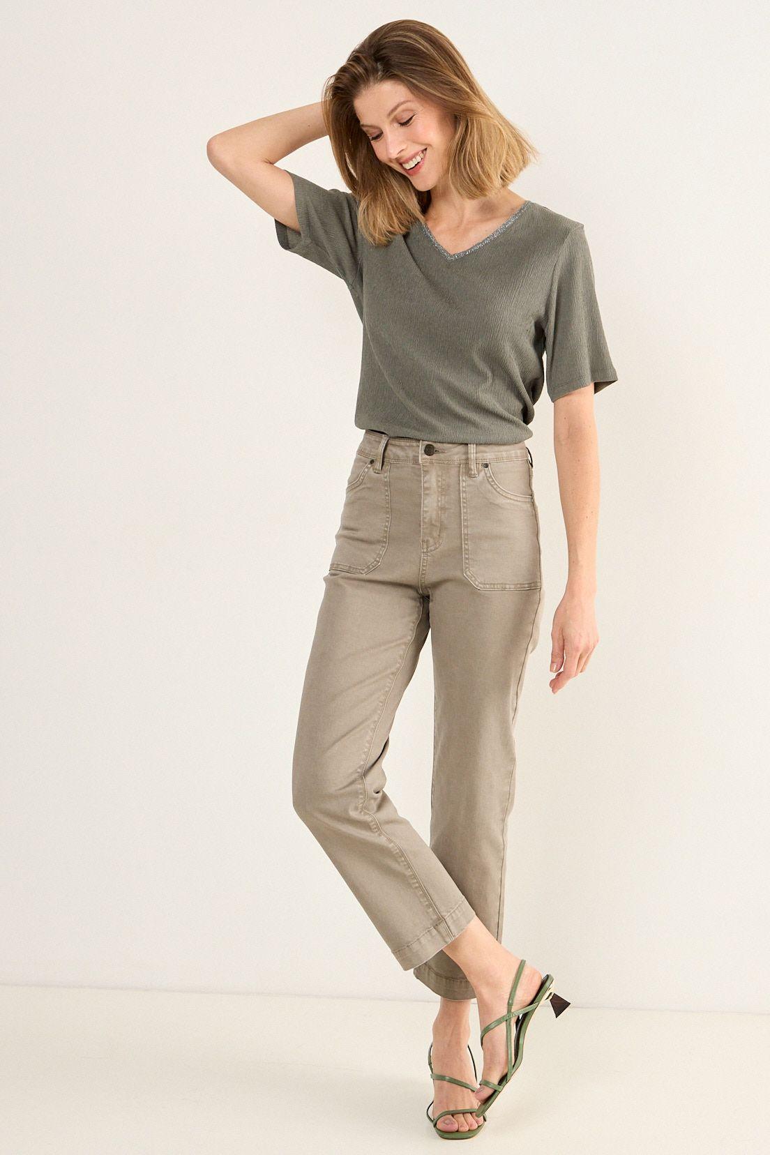 Polera Escote Ev V Avellana Ma Griffe 14202126003126-3