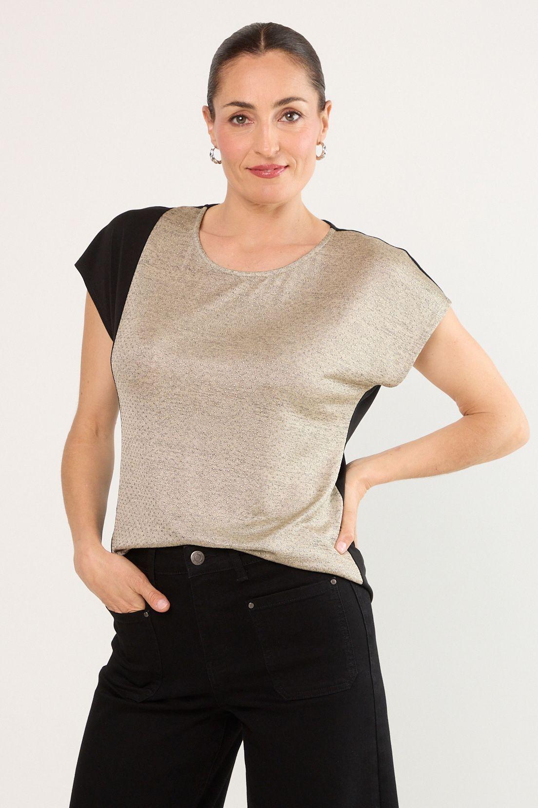 Polera Manga Corta Beige Ma Griffe 14202225054106-0