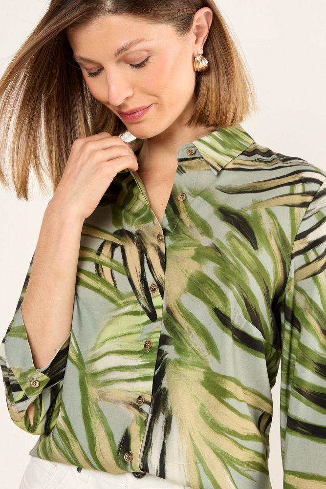 Blusa Viscosa Estampada Verde Oliva Ma Griffe 14102225063107-1