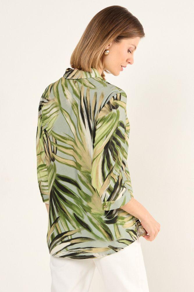 Blusa Viscosa Estampada Verde Oliva Ma Griffe 14102225063107-2
