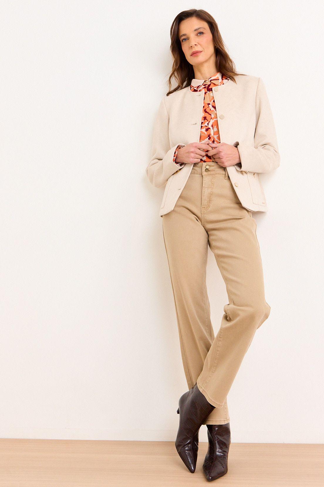 Chaqueta De Antelina Con Textura Beige Ma Griffe 17502226001106-4