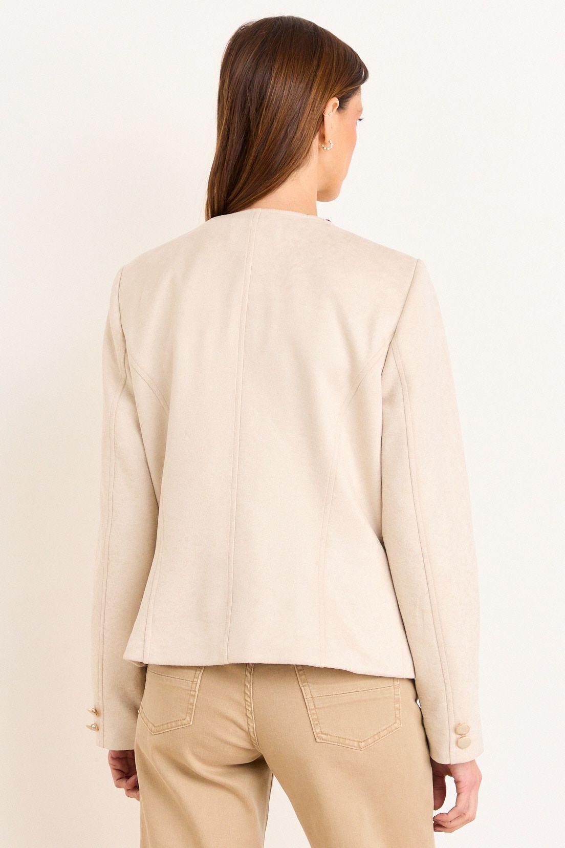 Chaqueta De Antelina Con Textura Beige Ma Griffe 17502226001106-2