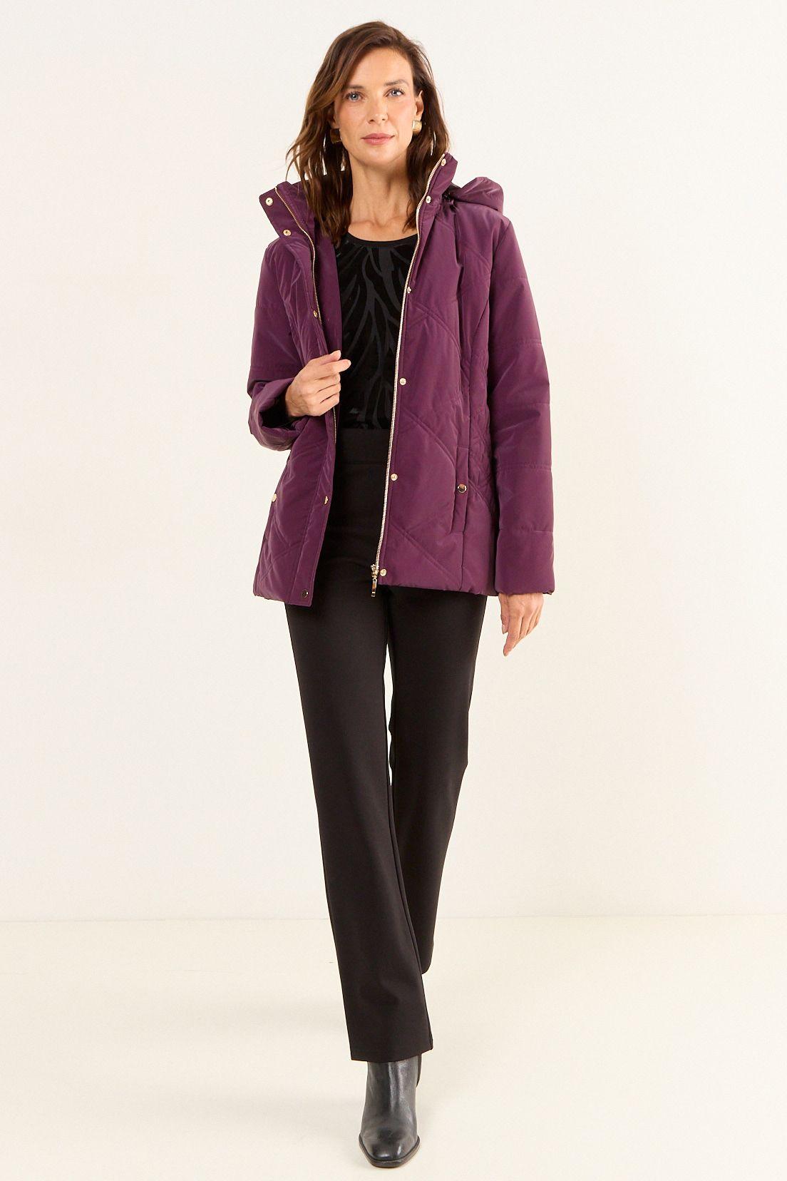 Parka Con Gorro Morado Ma Griffe 17602126001121-0