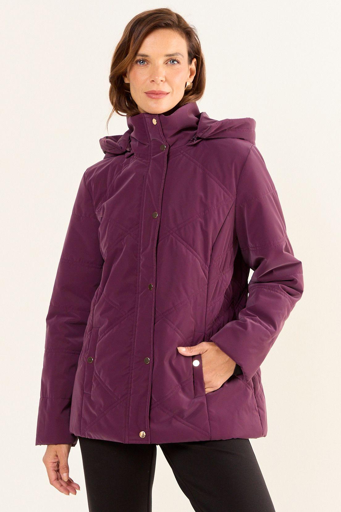 Parka Con Gorro Morado Ma Griffe 17602126001121-1