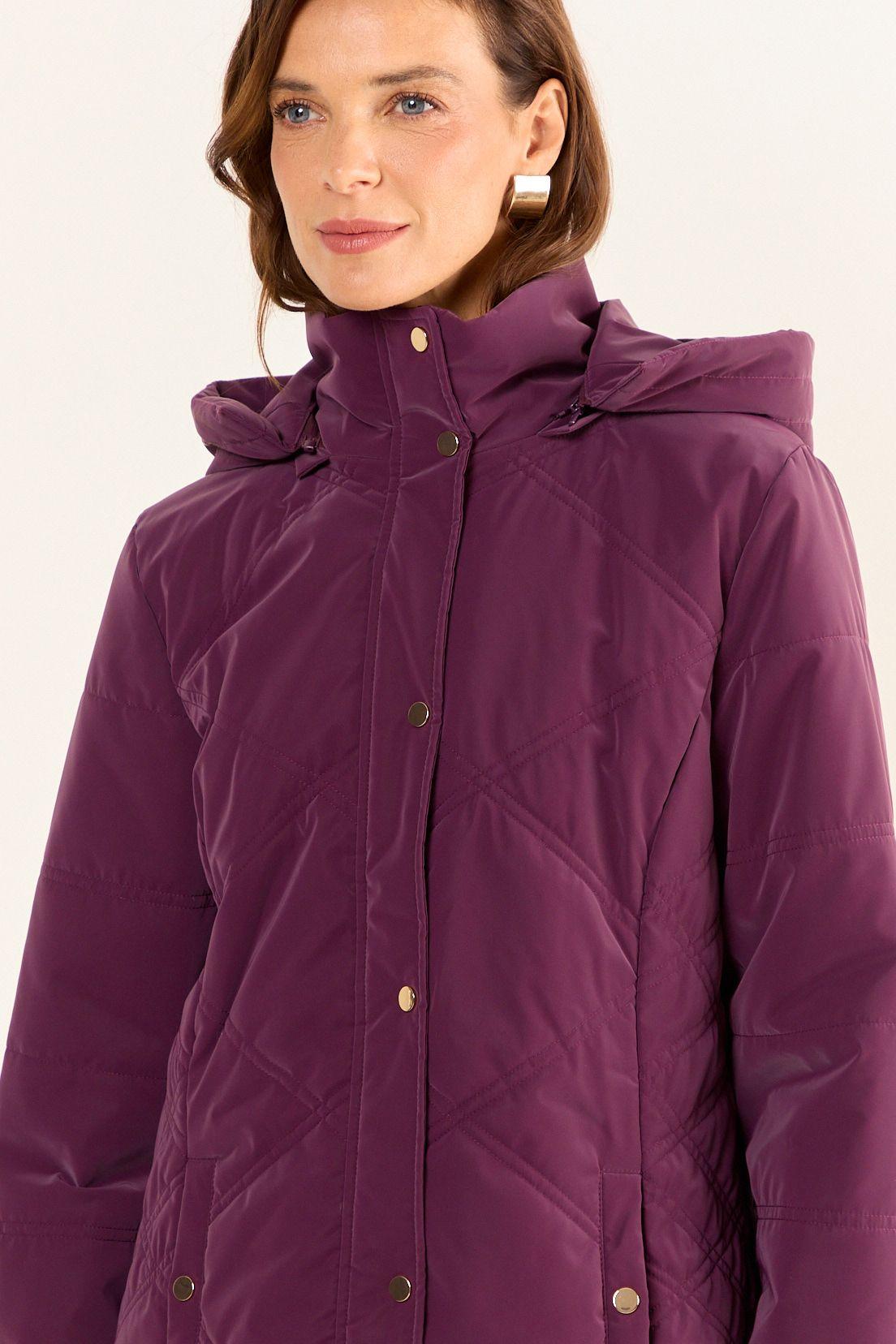 Parka Con Gorro Morado Ma Griffe 17602126001121-2