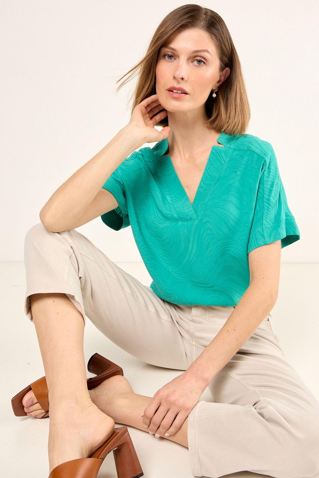 Blusa Lisa Verde Ma Griffe 14002225010217-3