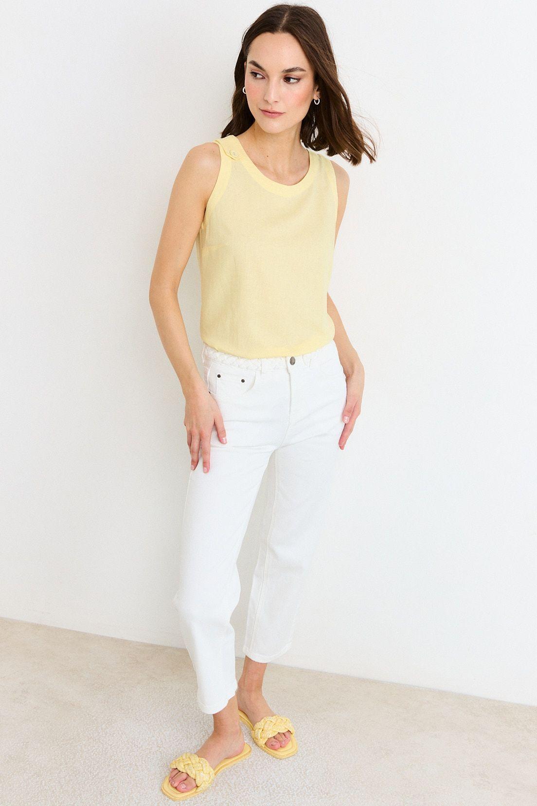 Blusas Sin Manga Amarillo Ash 14007226010108-3