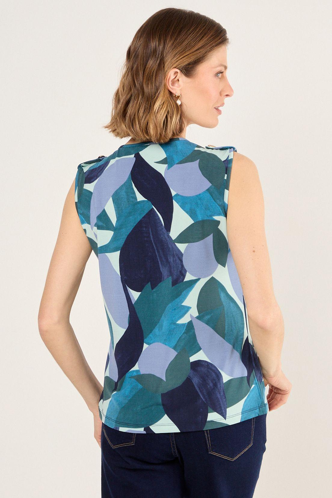 Polera Estampada De Lycra Azul Ma Griffe 14302225006134-2