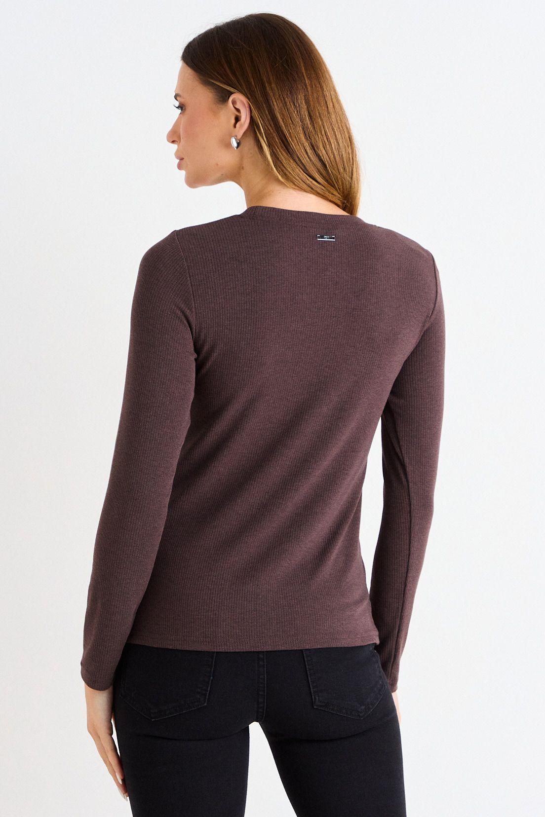 Polera Lisa Manga Larga Café Ash 14307126002129-2