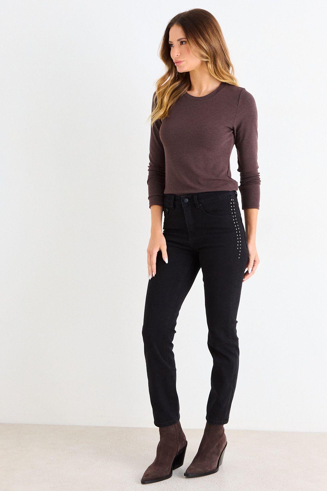 Polera Lisa Manga Larga Café Ash 14307126002129-4