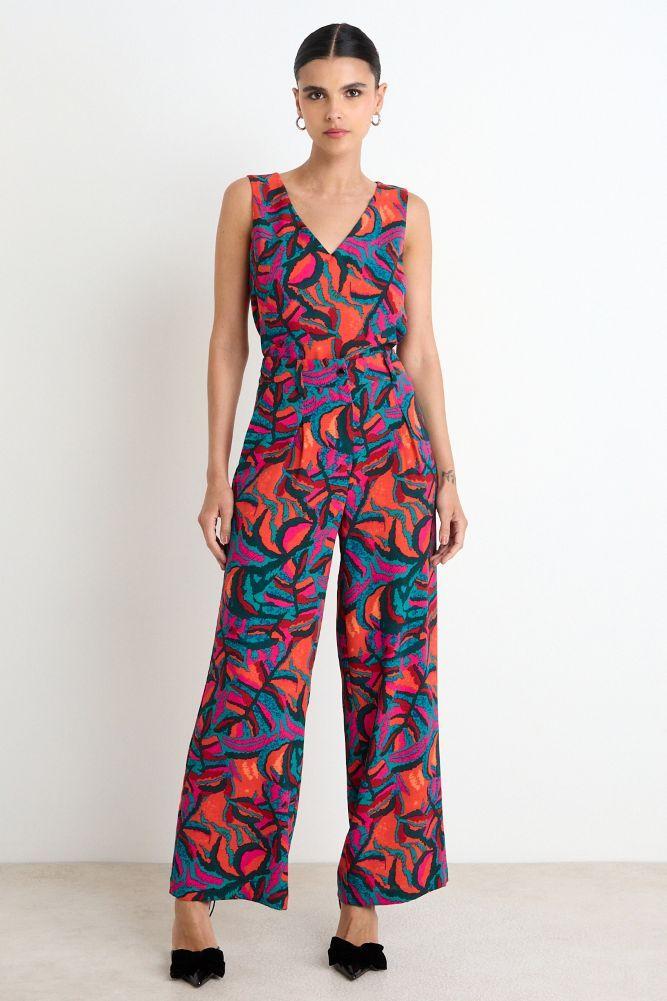 Pantalon Palazzo Fantasia Rojo Ash 11107225054103-0