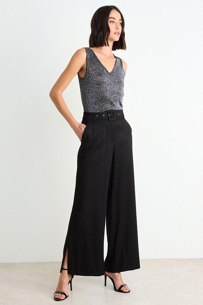 Pantalon Liso Palazzo Negro Ash 11007126052102-4