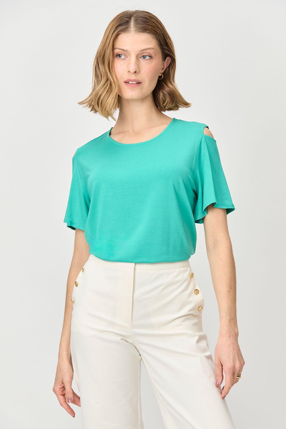 Polera Corte En Hombro Verde Ma Griffe 14202224061217-0