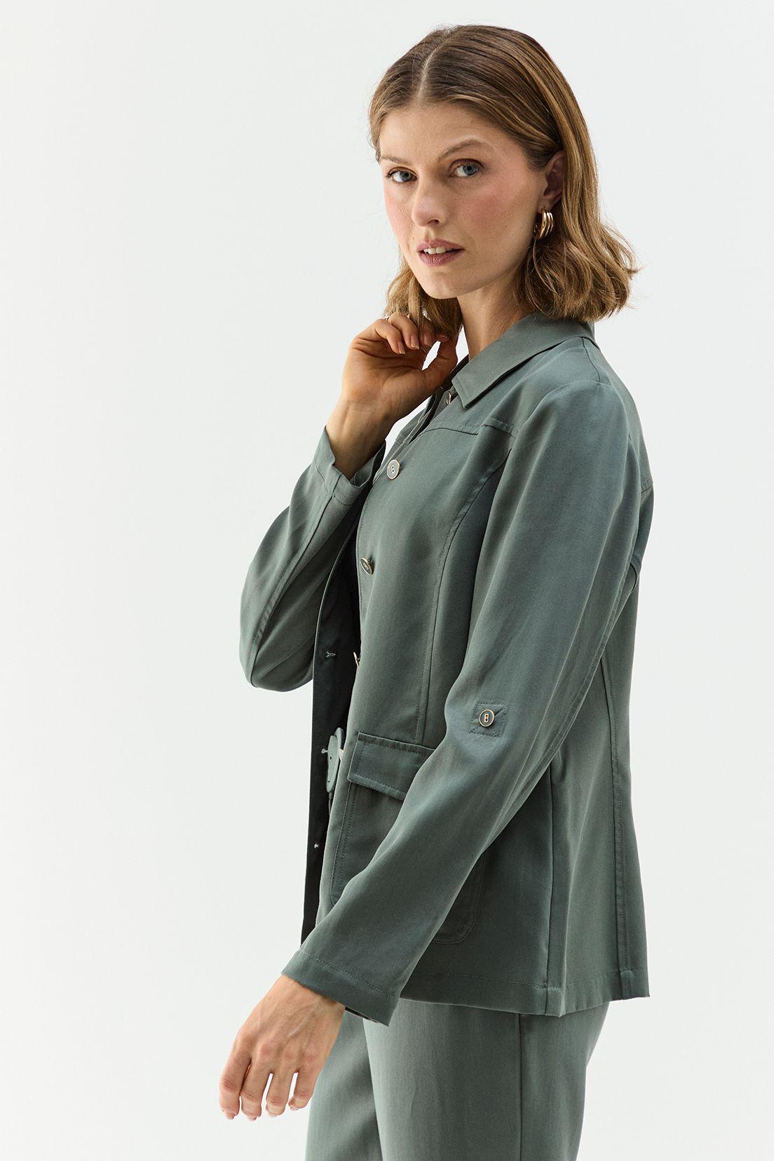 Chaqueta Tencel Verde Ma Griffe 17502224059107-3