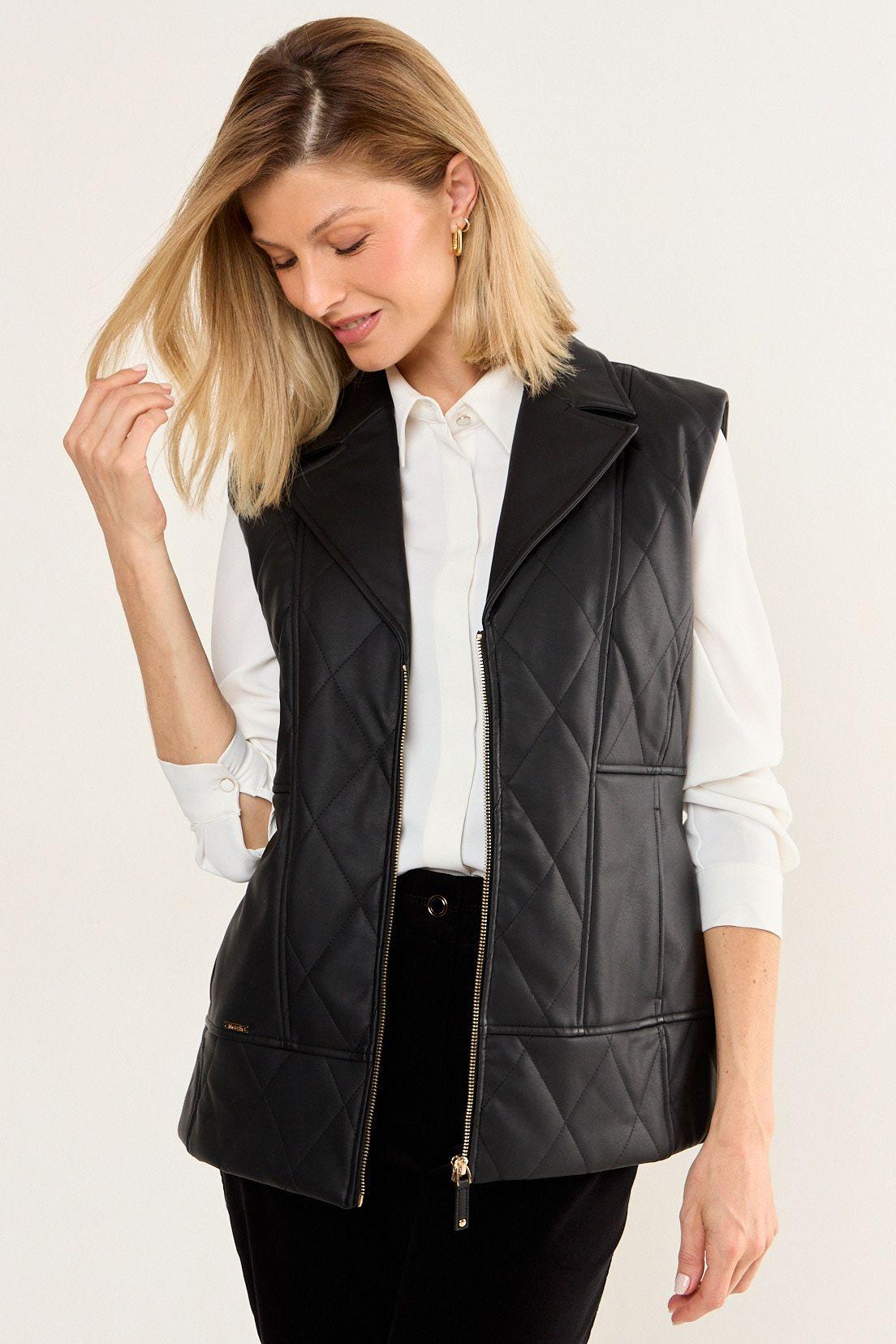Chaqueta Ecocuero Con Padding Negro Ma Griffe 16202126001102-0