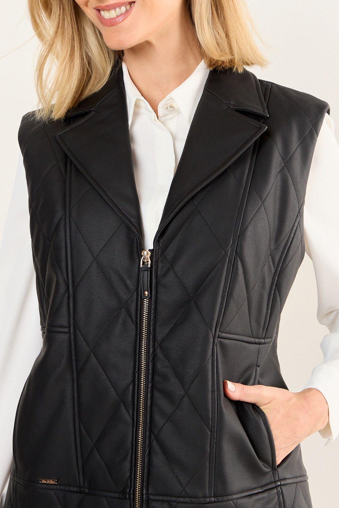 Chaqueta Ecocuero Con Padding Negro Ma Griffe 16202126001102-1