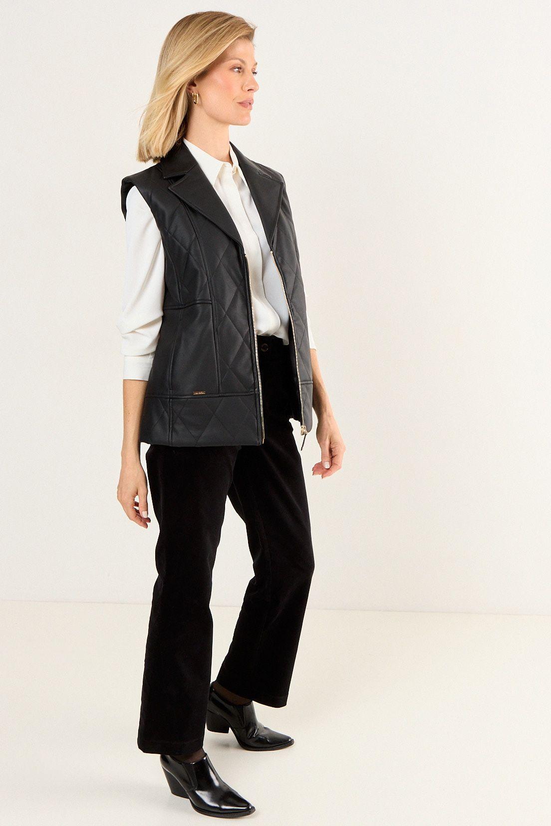 Chaqueta Ecocuero Con Padding Negro Ma Griffe 16202126001102-4