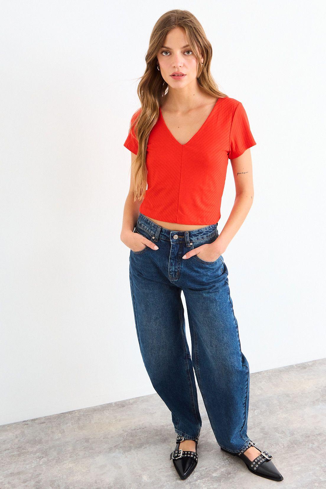 Polera Manga Corta Lisa Roja iO 14204225104116-3