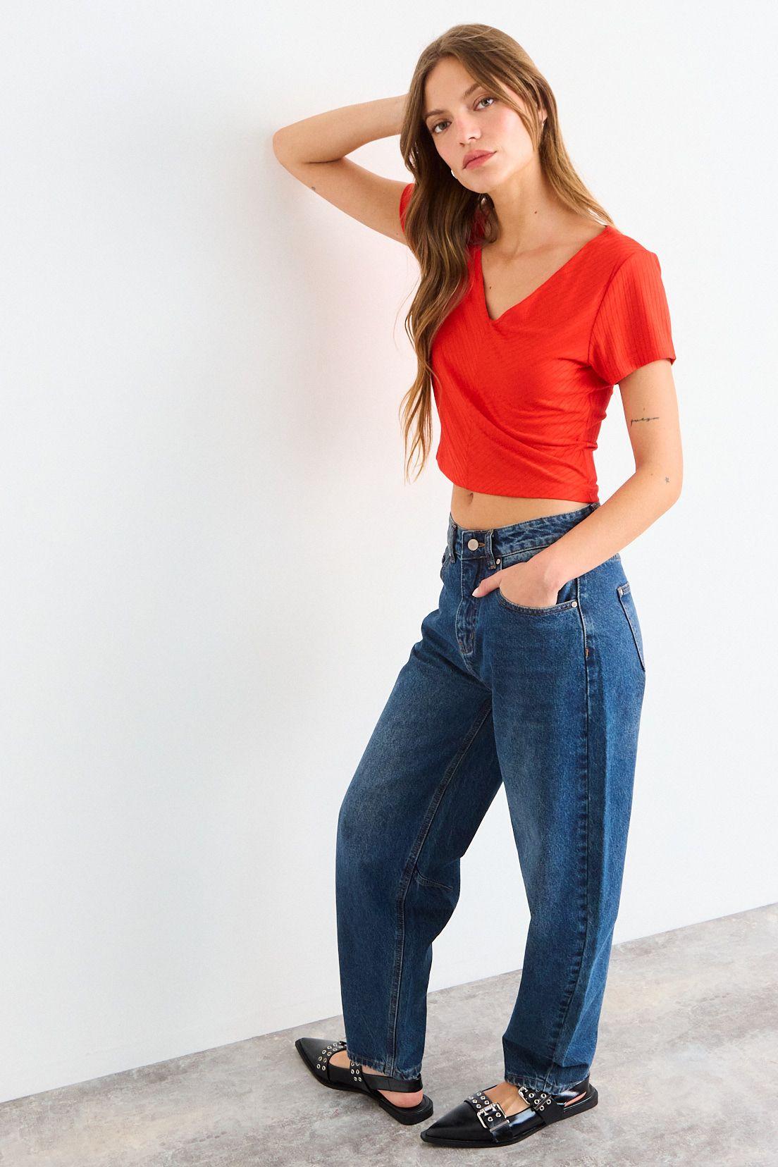 Polera Manga Corta Lisa Roja iO 14204225104116-4