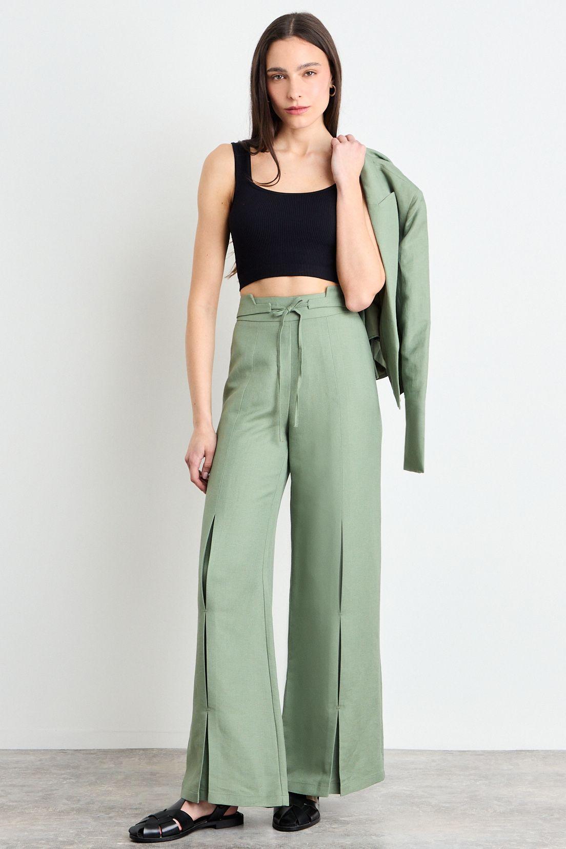 Pantalon Liso Verde Oliva iO 11020225060107-0