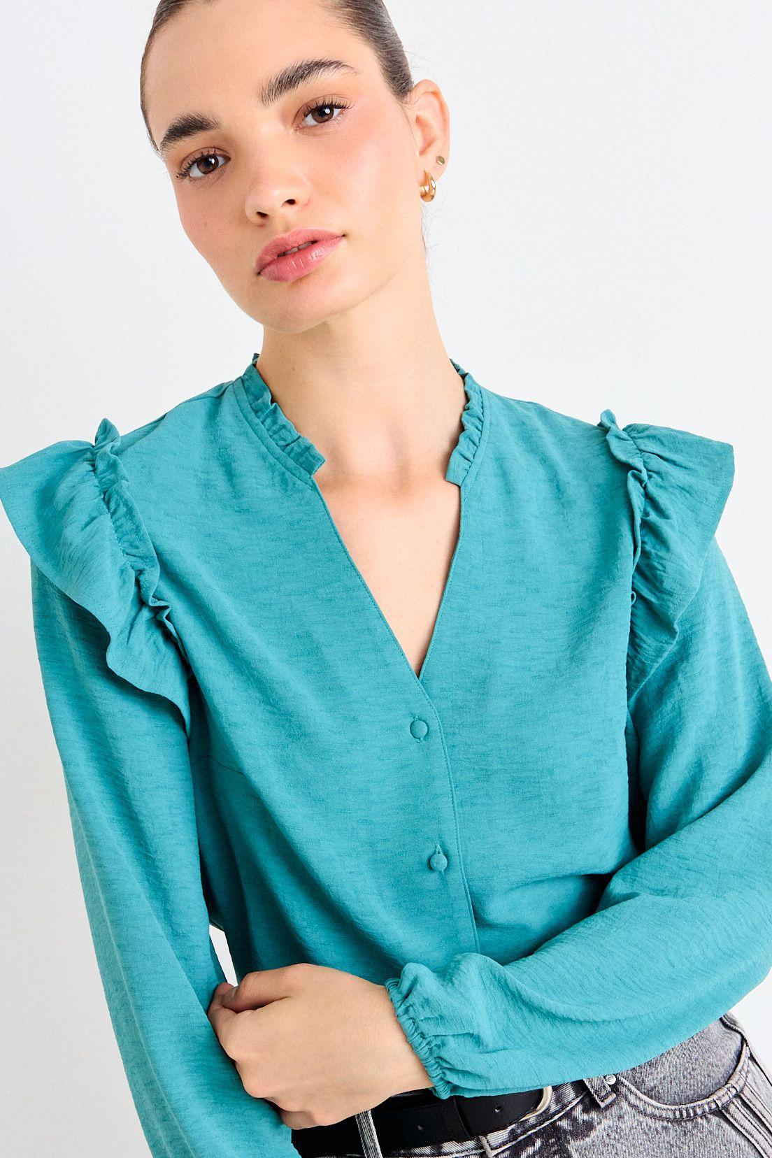 Blusa Lisa Verde Turquesa iO 14020126014107-0