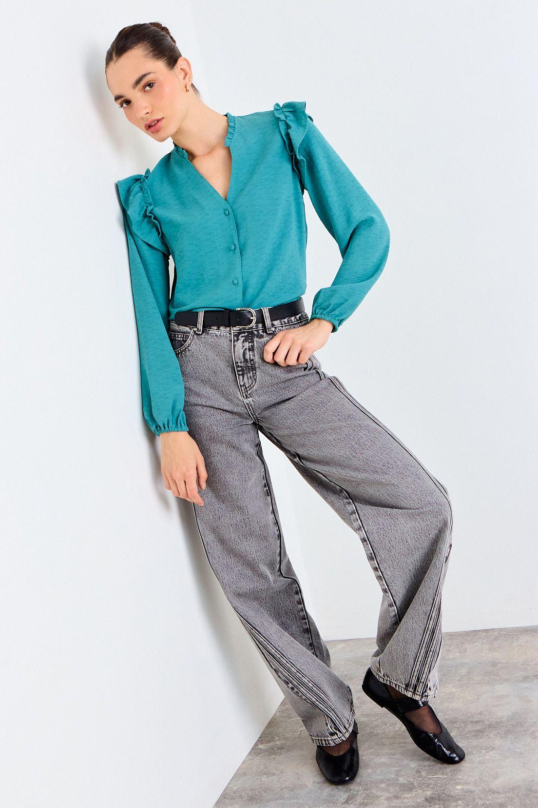 Blusa Lisa Verde Turquesa iO 14020126014107-4