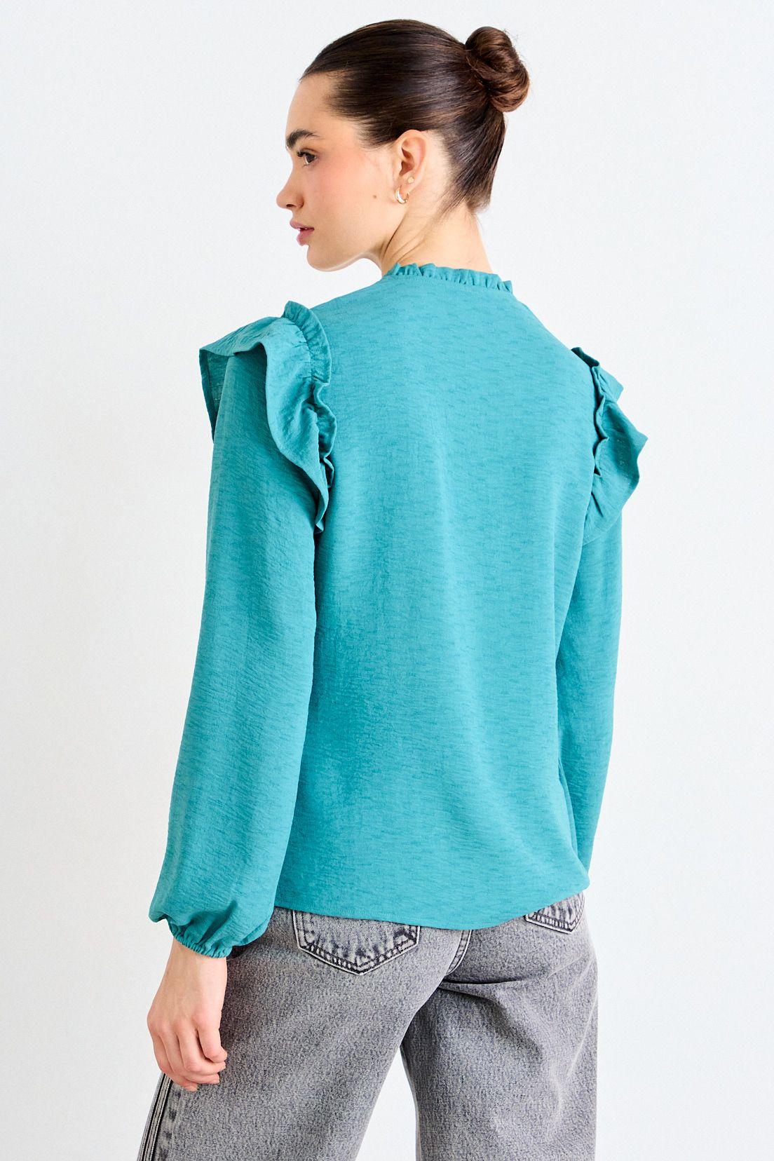 Blusa Lisa Verde Turquesa iO 14020126014107-2