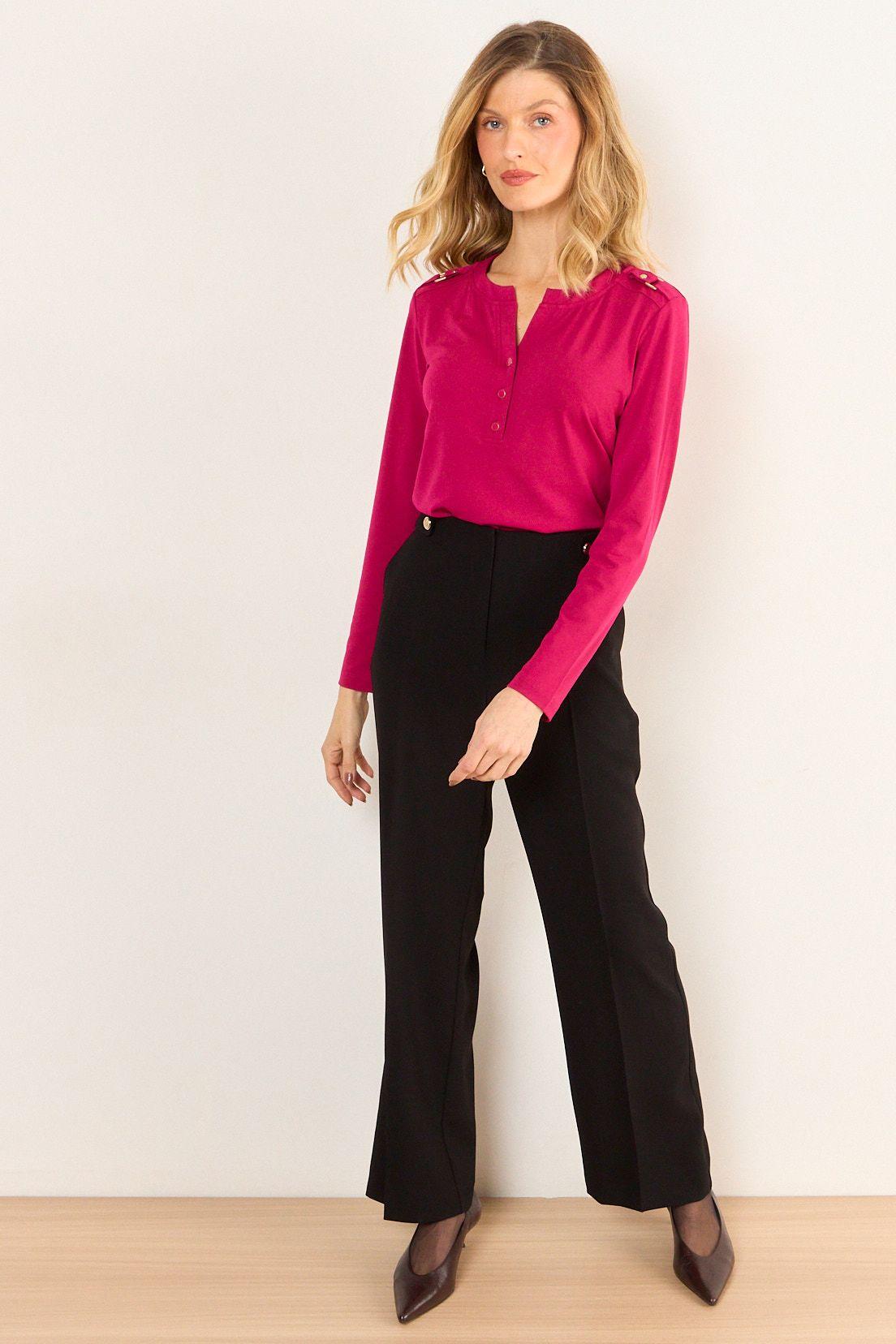 Polera Lisa Manga Larga Fucsia Ma Griffe 14202226050116-3