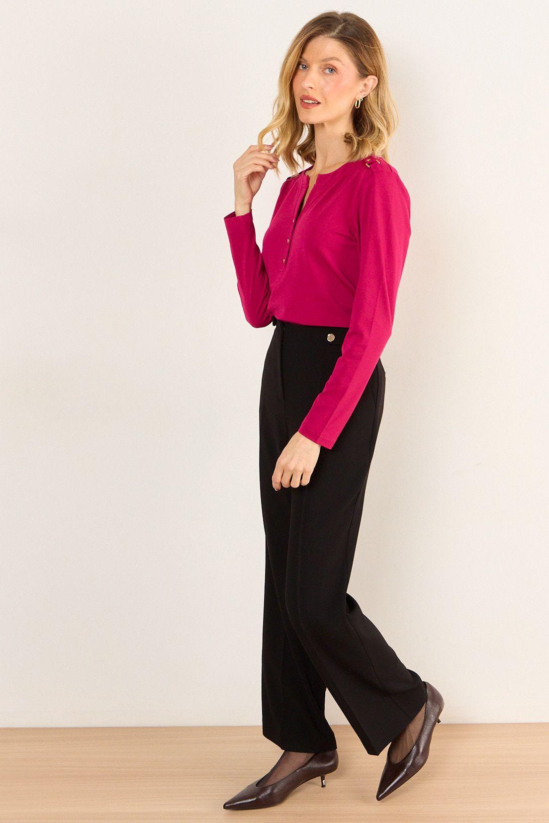 Polera Lisa Manga Larga Fucsia Ma Griffe 14202226050116-4