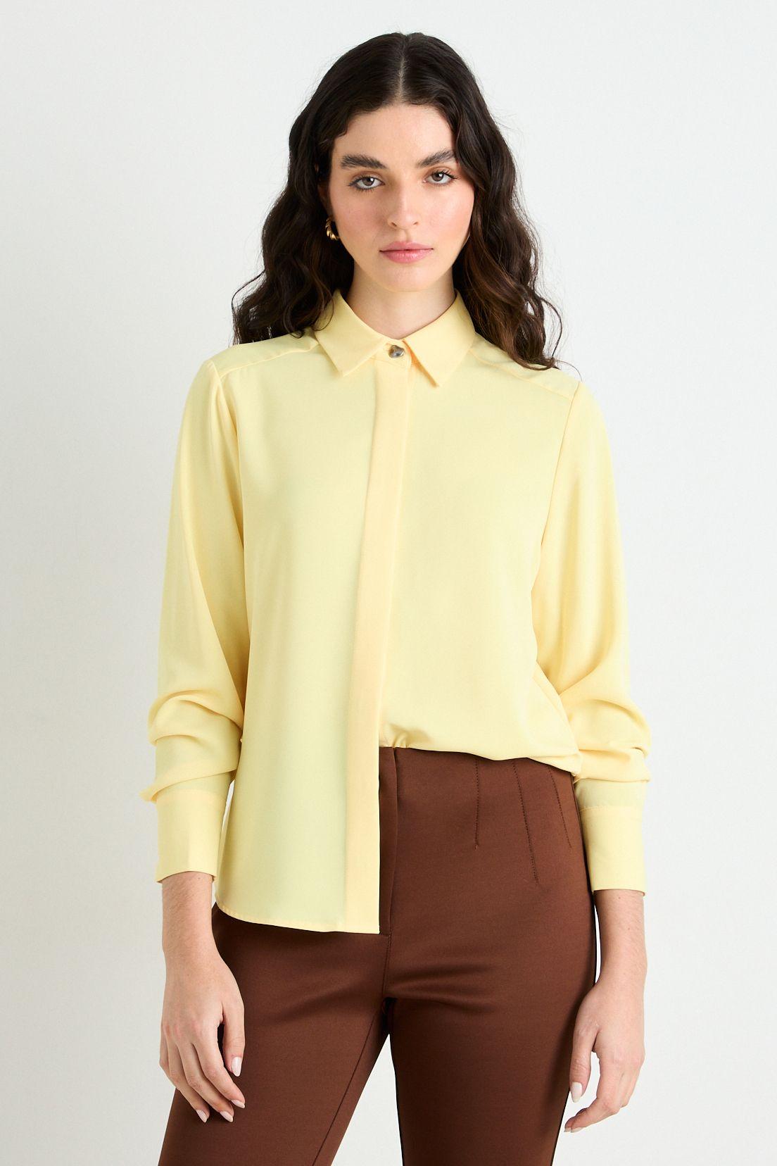 Blusas Manga Larga Amarillo Ash 14007225090108-0