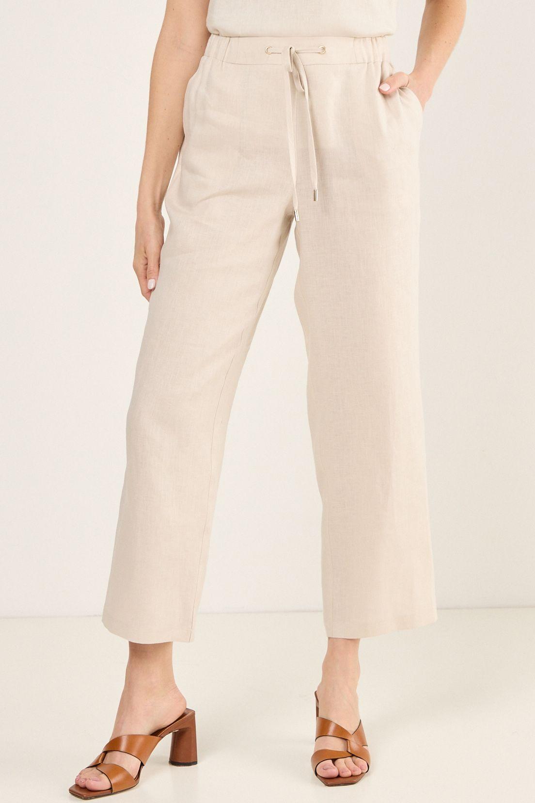 Pantalon De Lino Recto Beige Ma Griffe 11002225060106-1
