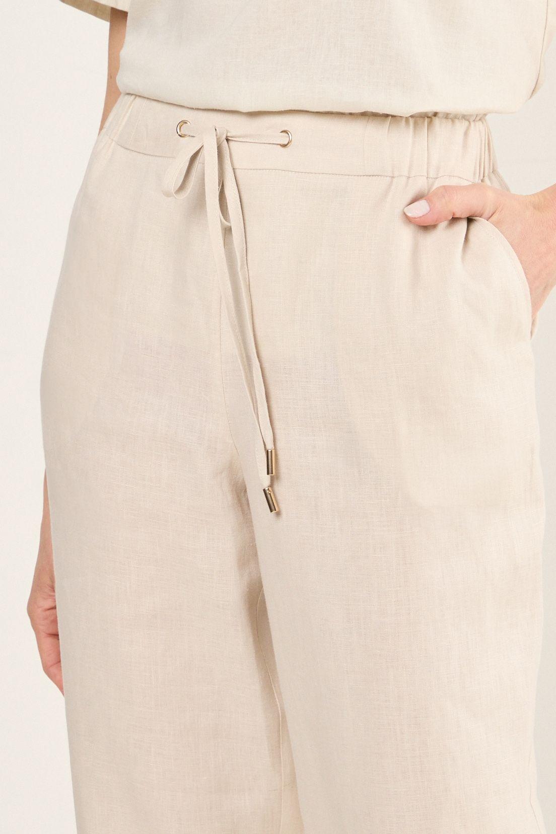 Pantalon De Lino Recto Beige Ma Griffe 11002225060106-2