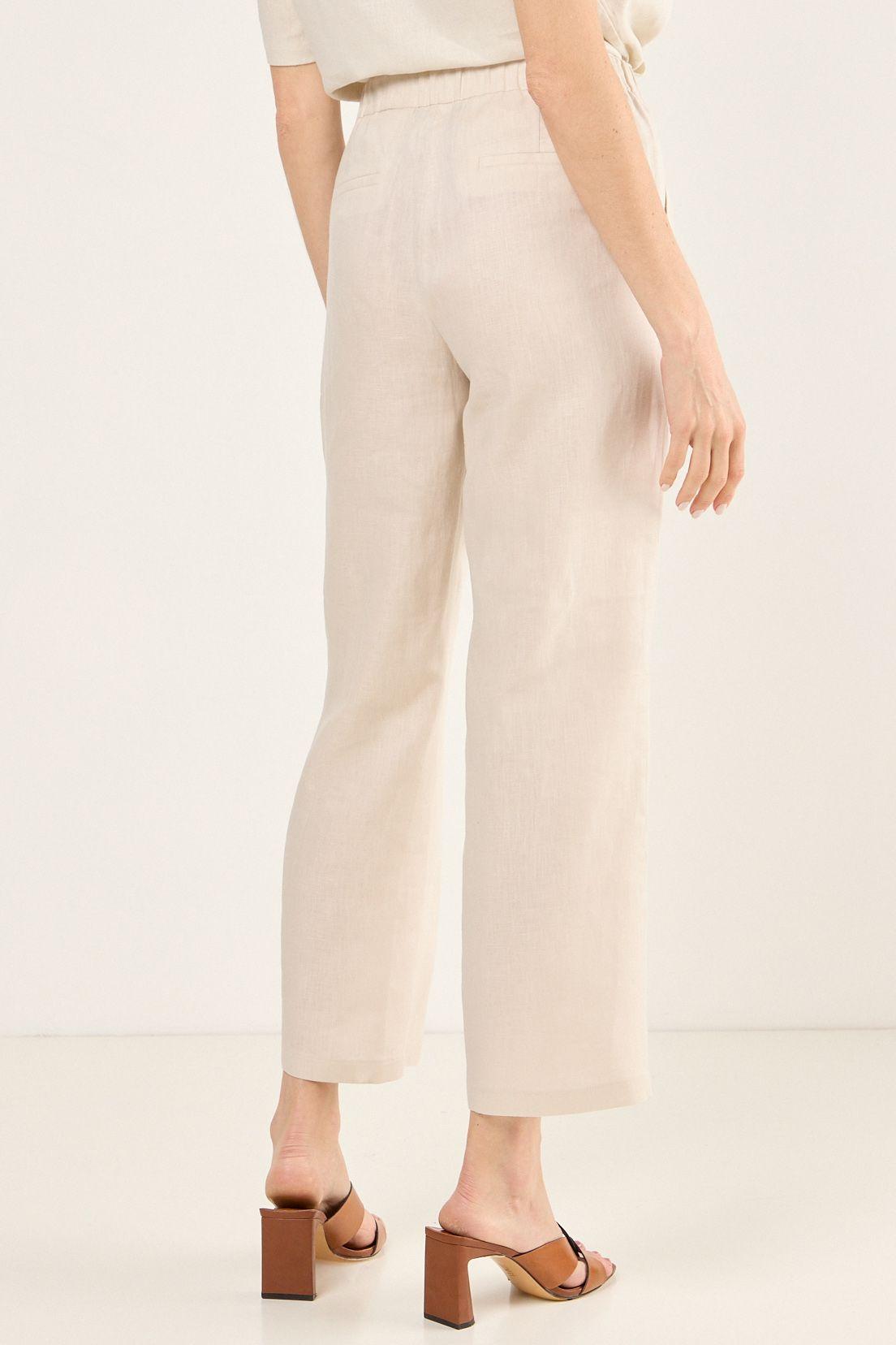 Pantalon De Lino Recto Beige Ma Griffe 11002225060106-3