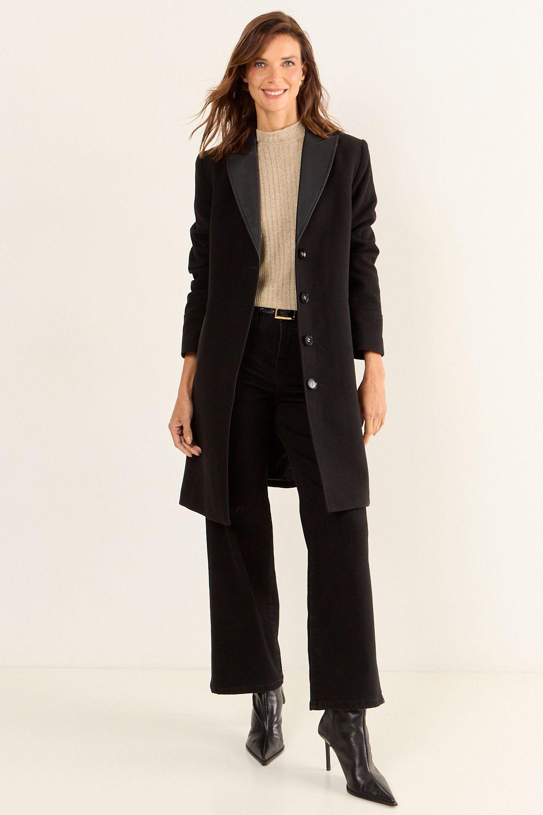 Chaqueton Cuello De Ecocuero Negro Ma Griffe 17202126002102-3