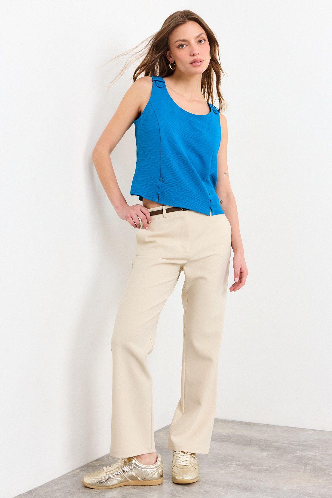 Blusas Sin Manga Azul iO 14020226059134-4