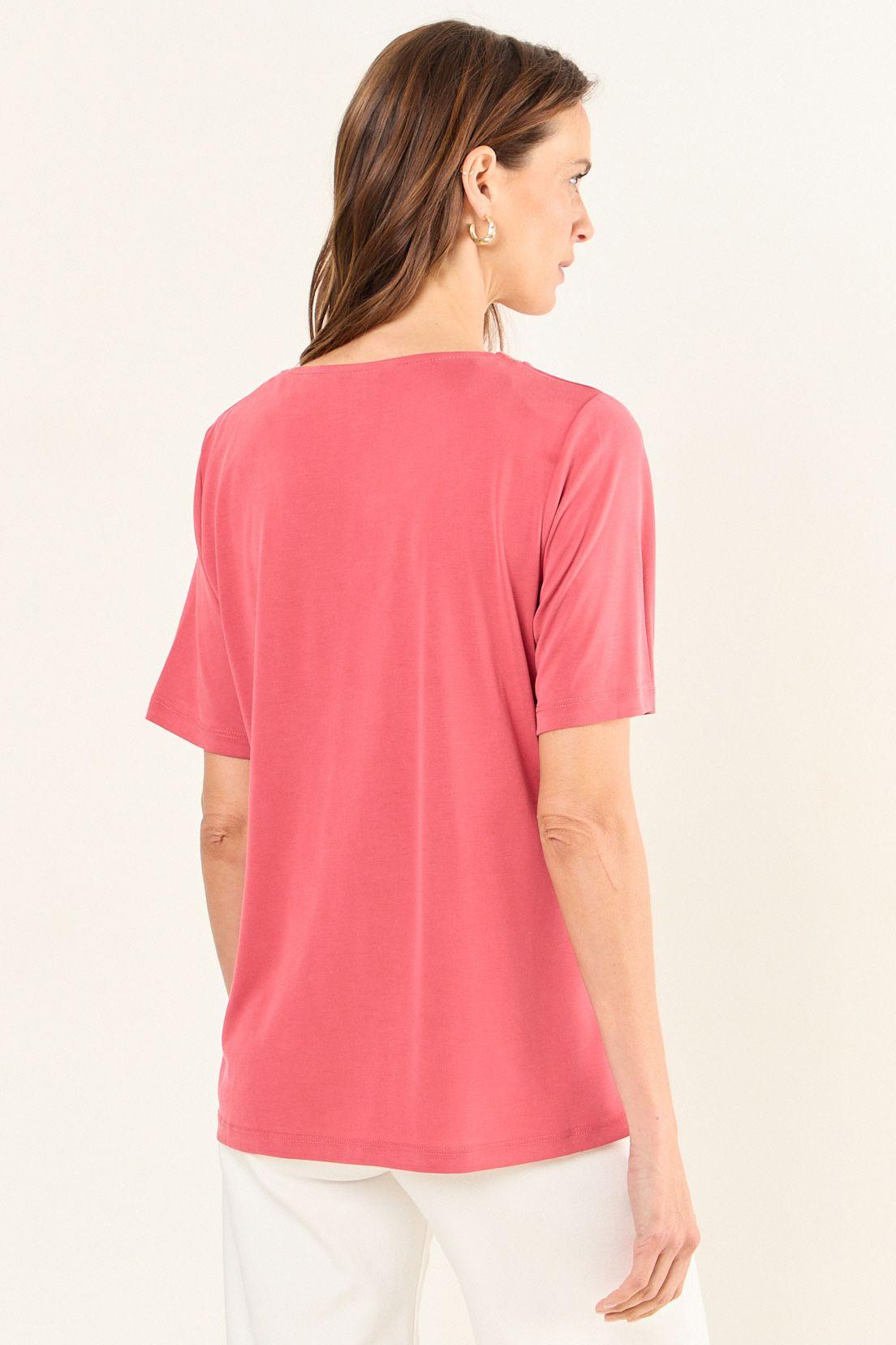 Polera Escote En V Con Lurex Rosa Ma Griffe 14202126005123-2