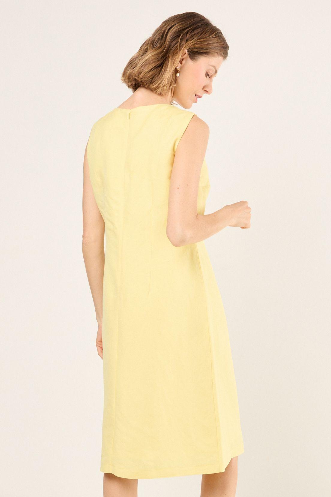 Vestido Lino Sin Mangas Amarillo Ma Griffe 13002225056108-1