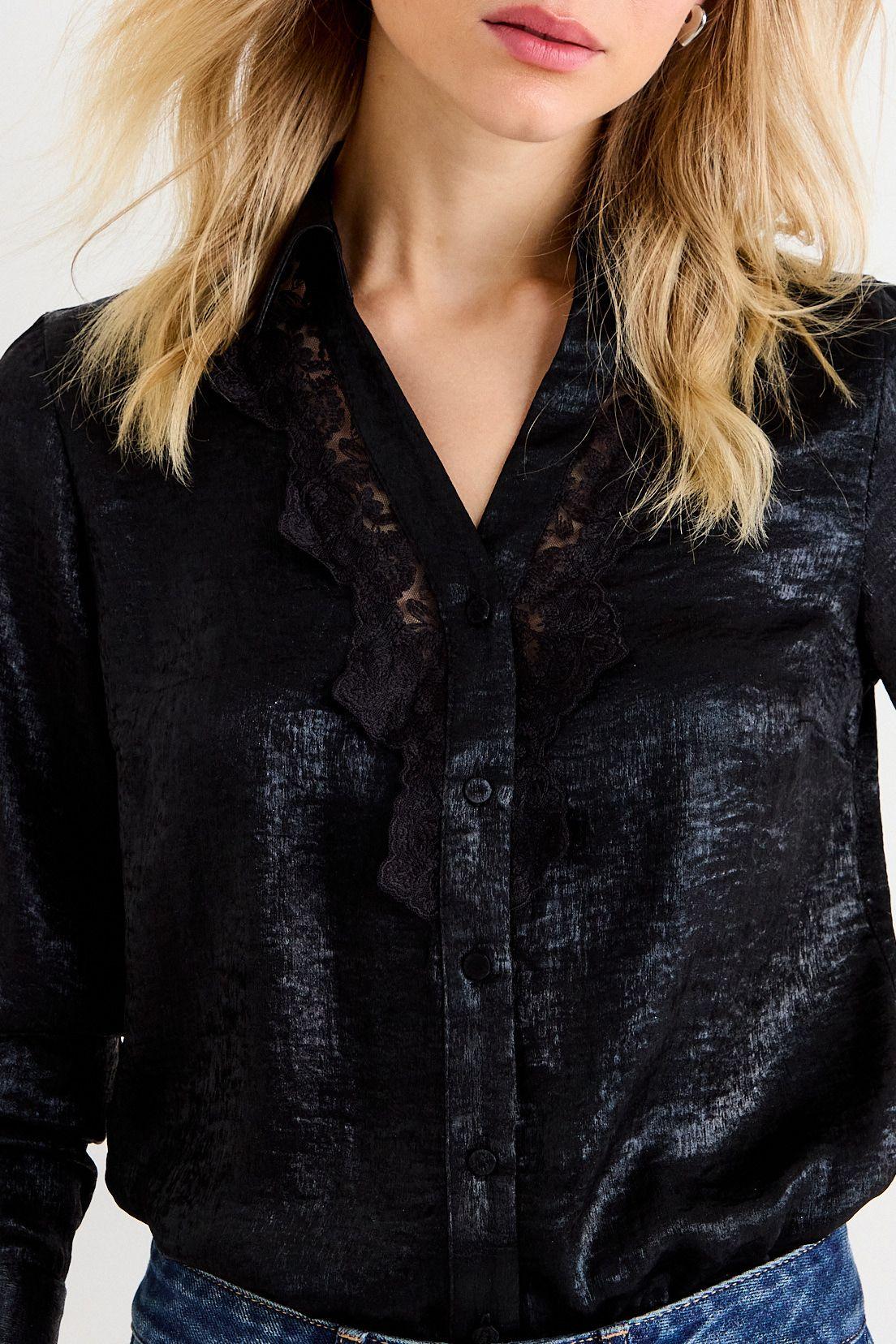 Blusas Manga Larga Negro Ash 14007226007102-1