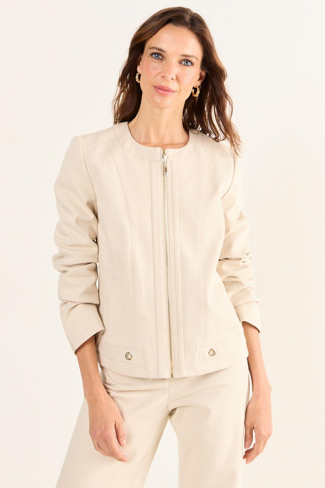 Casaca Cuello Redondo Beige Ma Griffe 17502126004106-0