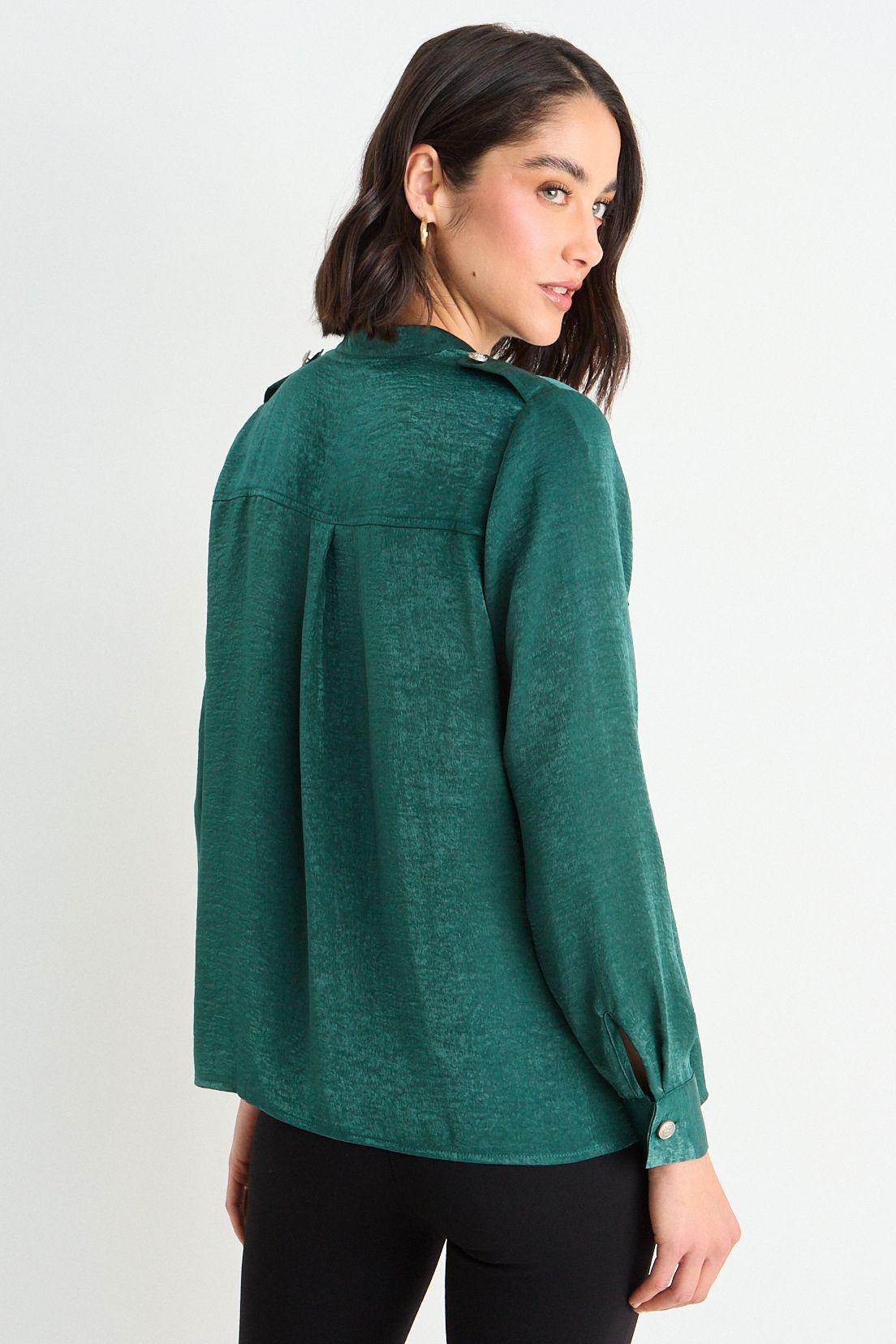 Blusa Lisa  Manga Larga Verde Oliva Ash 14007126053107-2