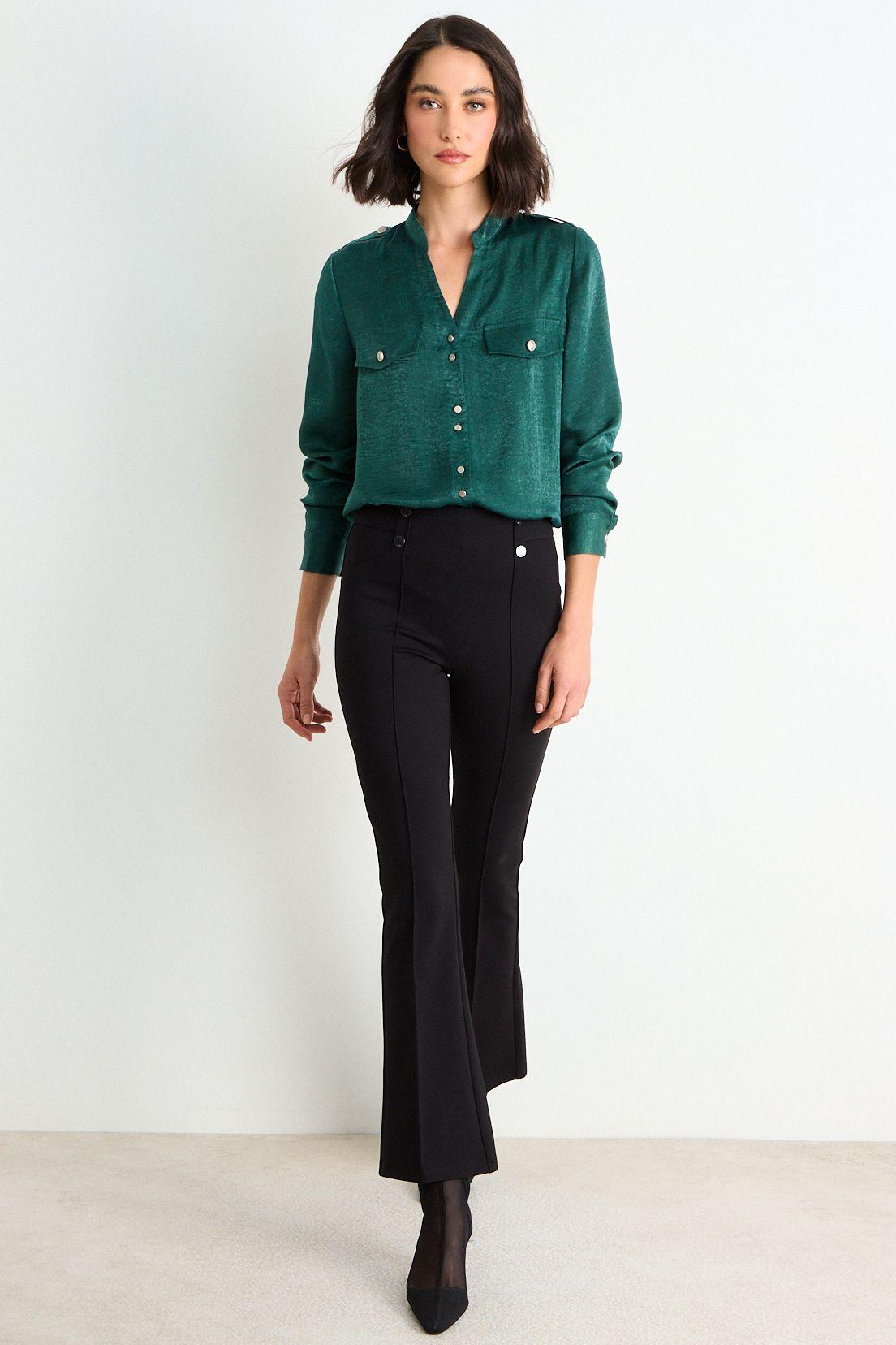 Blusa Lisa  Manga Larga Verde Oliva Ash 14007126053107-3