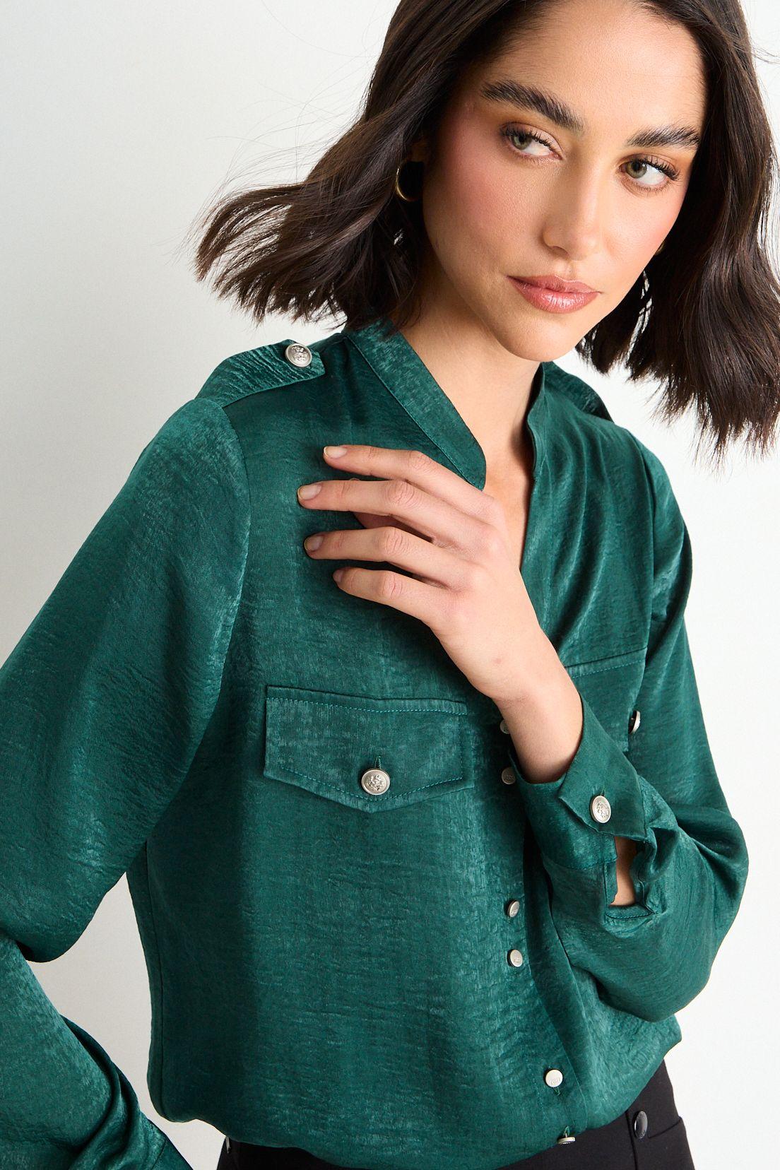 Blusa Lisa Verde Esmeralda Ash 14007126053107-2